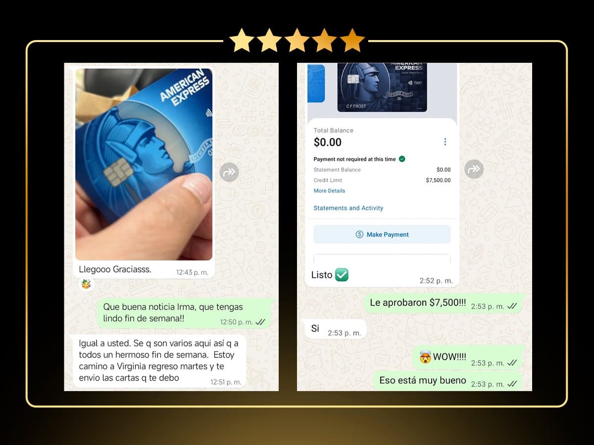 Dos American Express aprobadas, una con límite de $7,500