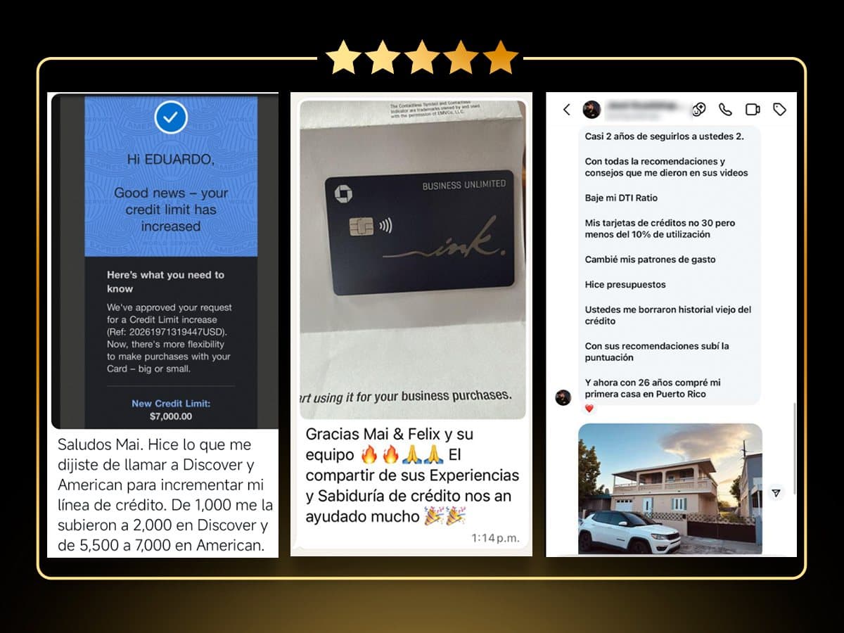 Chase Ink Business aprobada, aumentos en Discover y American Express